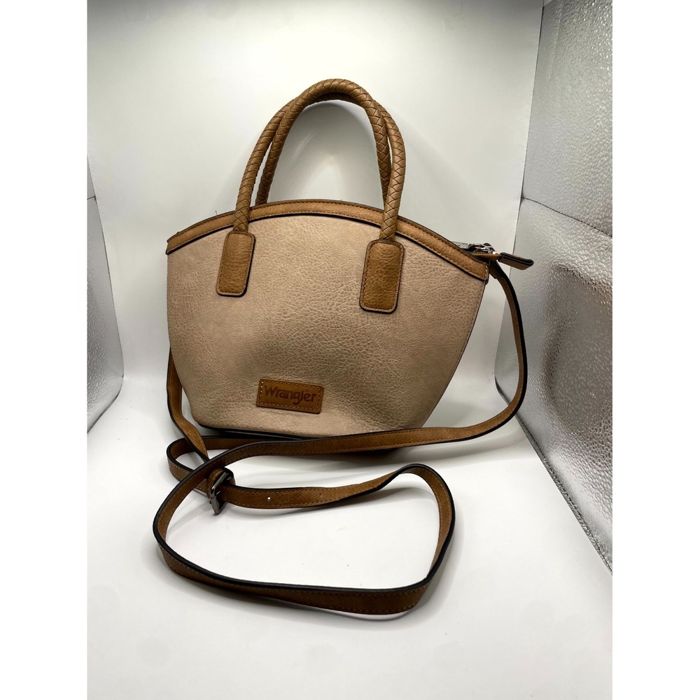 Wrangler Tote Bag Womens Beige Khaki Woven Handle Crossbody Strap with Wallet